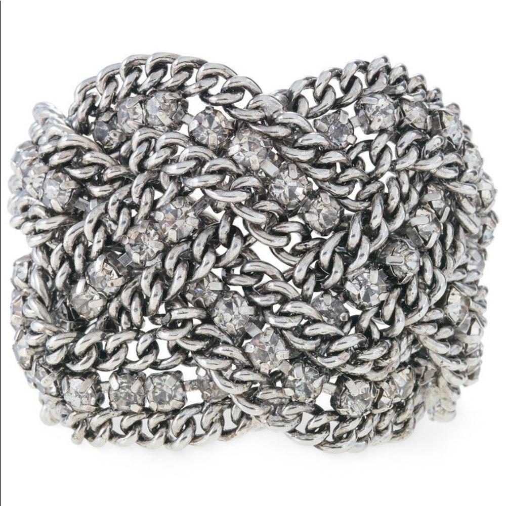 Stella & Dot Silver Petra Braided Bracelet